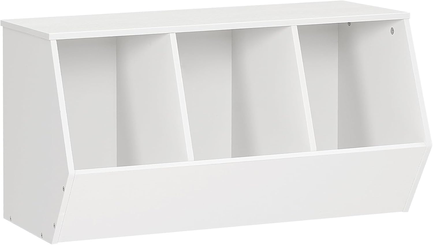 HOOBRO Toy Storage Cubby, Kids Bookshelf, Stackable 3-Bin Toy Storage Cabinet, Bookcase Footboard, Children's Toy Shelf, Hallway, White WT30CW01