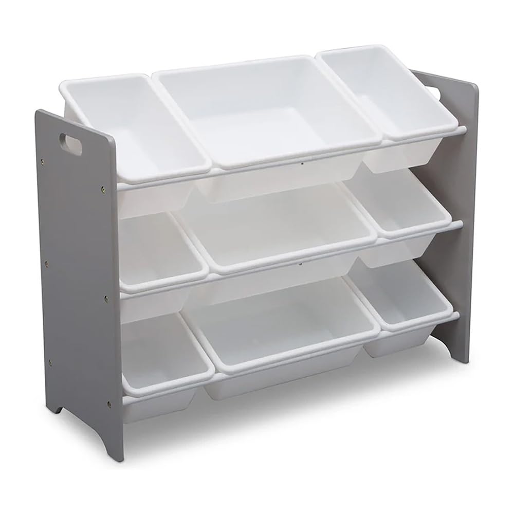 Delta Children MySize 9 Bin Plastic Toy Organizer - Greenguard Gold Certified, Grey