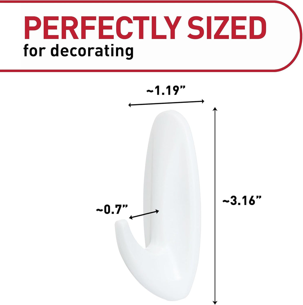 Command Medium Designer Hooks Value Pack, Damage-Free Hanging with Adhesive Strips, No Tools Wall Hook for Decorations in Living Spaces, 50 Sets of 1 Hook and 1 Strip