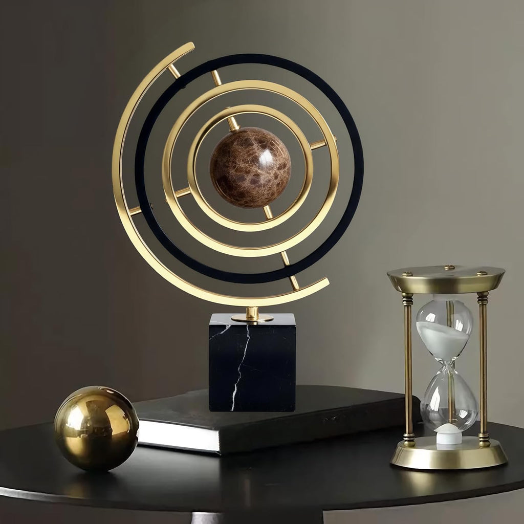 Sculpture Decor with Solid Marble Base, Abstract Art Inspired Statue Decor, Modern Sculpture Home Decor for Shelf, Office, Living Room, Bedroom, Desktop Display