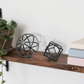 DreamsEden Modern Geometric Sculptures Set - 6" Black Metal Sphere & Cube, Minimalist Shelf Decor, Tabletop Centerpiece, Office Art