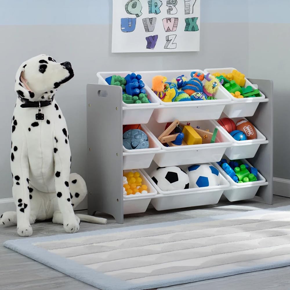 Delta Children MySize 9 Bin Plastic Toy Organizer - Greenguard Gold Certified, Grey
