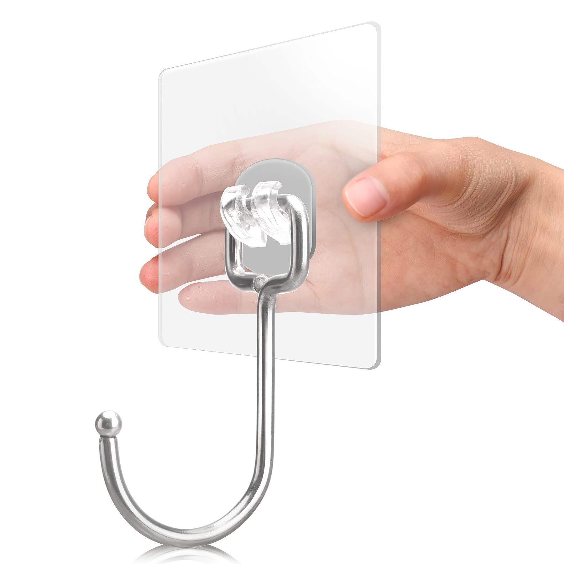 Antimbee 40-Pack Adhesive Hooks for Hanging, Heavy Duty Hooks 37 lb(Max), Adhesive Wall Hanger fit Home, Bathroom, Kitchen, Office and Outdoor