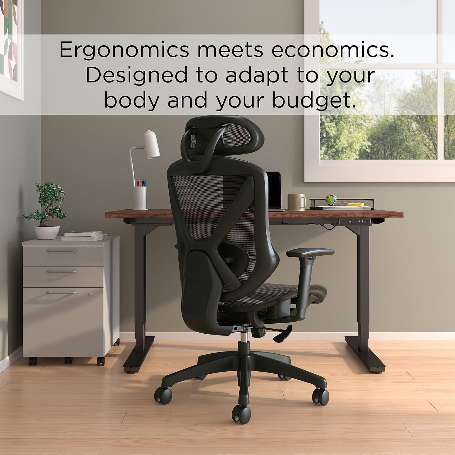 Staples Dexley Ergonomic Task Chair, Mesh, Ergonomic, Lumbar Support, Adjustable Height, Black