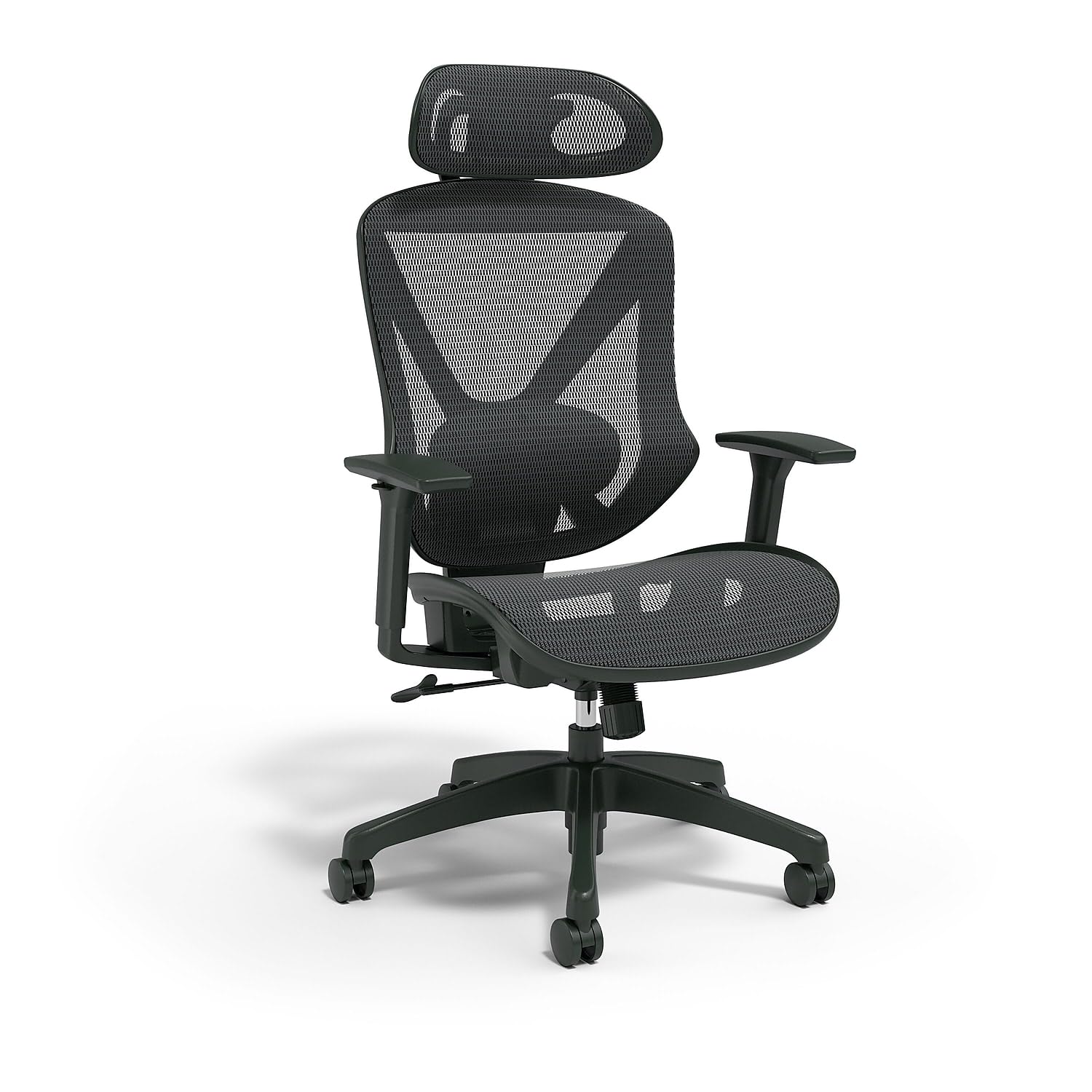 Staples Dexley Ergonomic Task Chair, Mesh, Ergonomic, Lumbar Support, Adjustable Height, Black