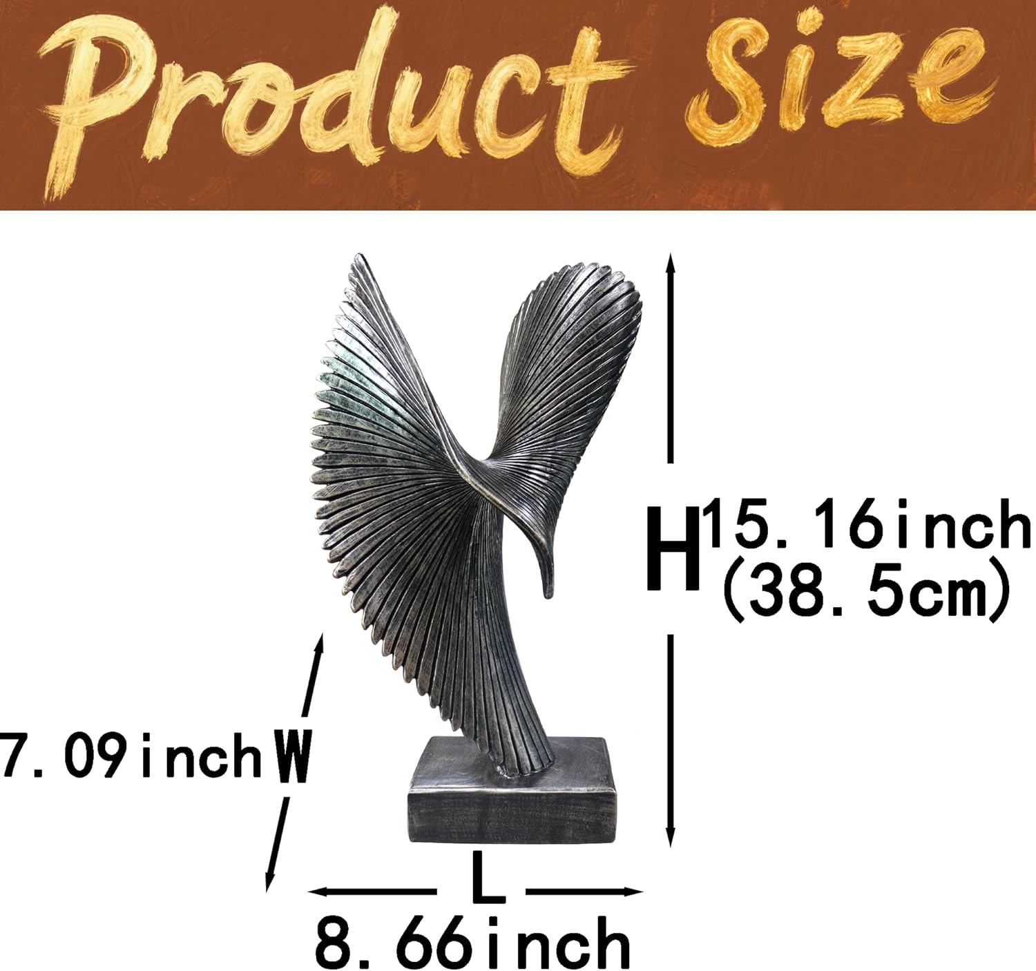 Modern Abstract Eagle Decorative Sculpture, Dining Living Room Desk Decor,Geometric Home Decor Statues,Shelf Top Decor Aesthetics, Coffee Tables or Office Shelves（Bronze Colored）