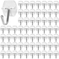 200 Pack Small Wire Hooks for Wall, Clear Heavy Duty Hanging Adhesive Hooks, Reusable Wall Hook for Christmas, Kitchens, Office, Shower Hanging, Key Holder, Coat, Door
