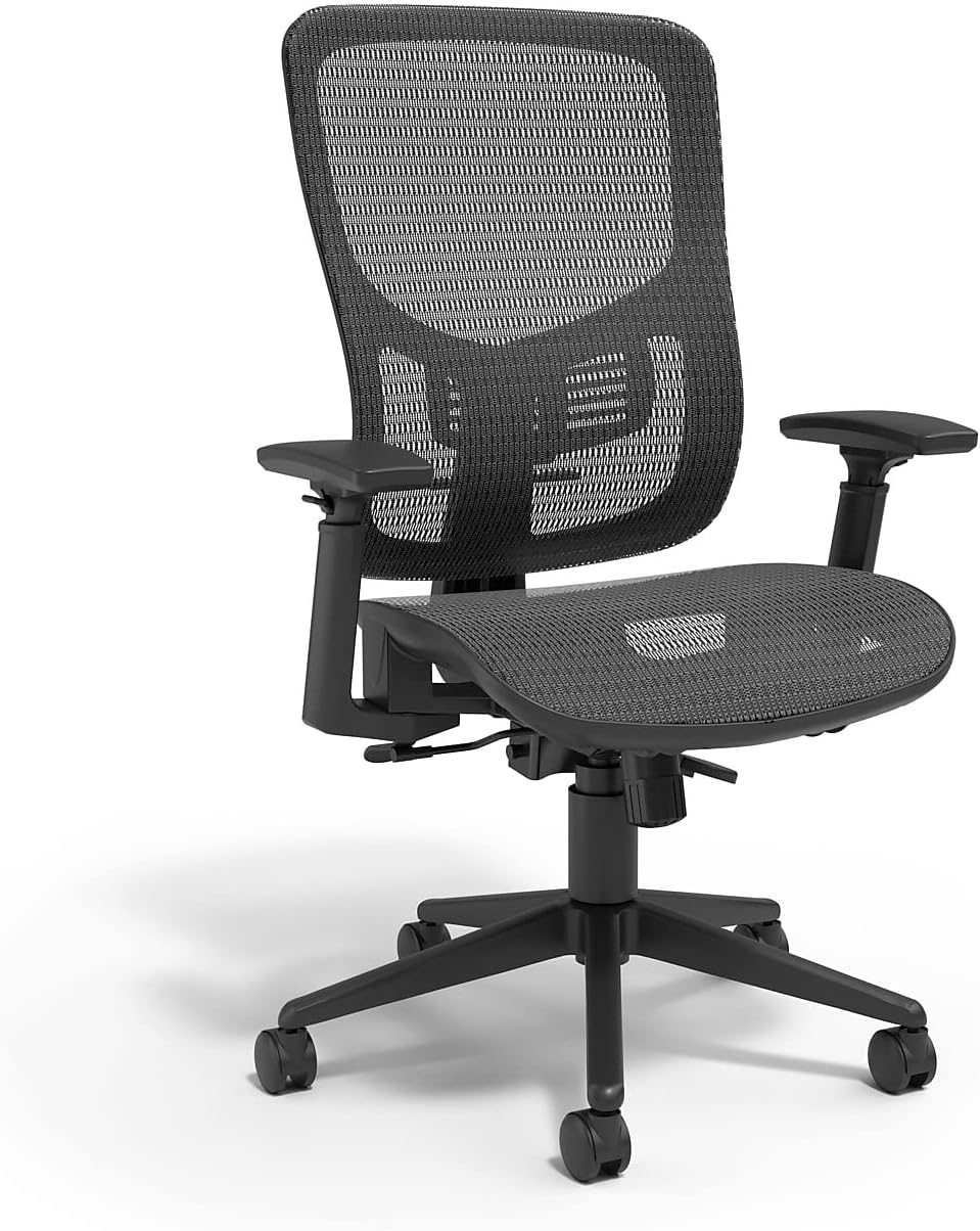 STAPLES Kroy Ergonomic Task Chair, Mesh, Ergonomic, Lumbar Support, Adjustable Height, Black