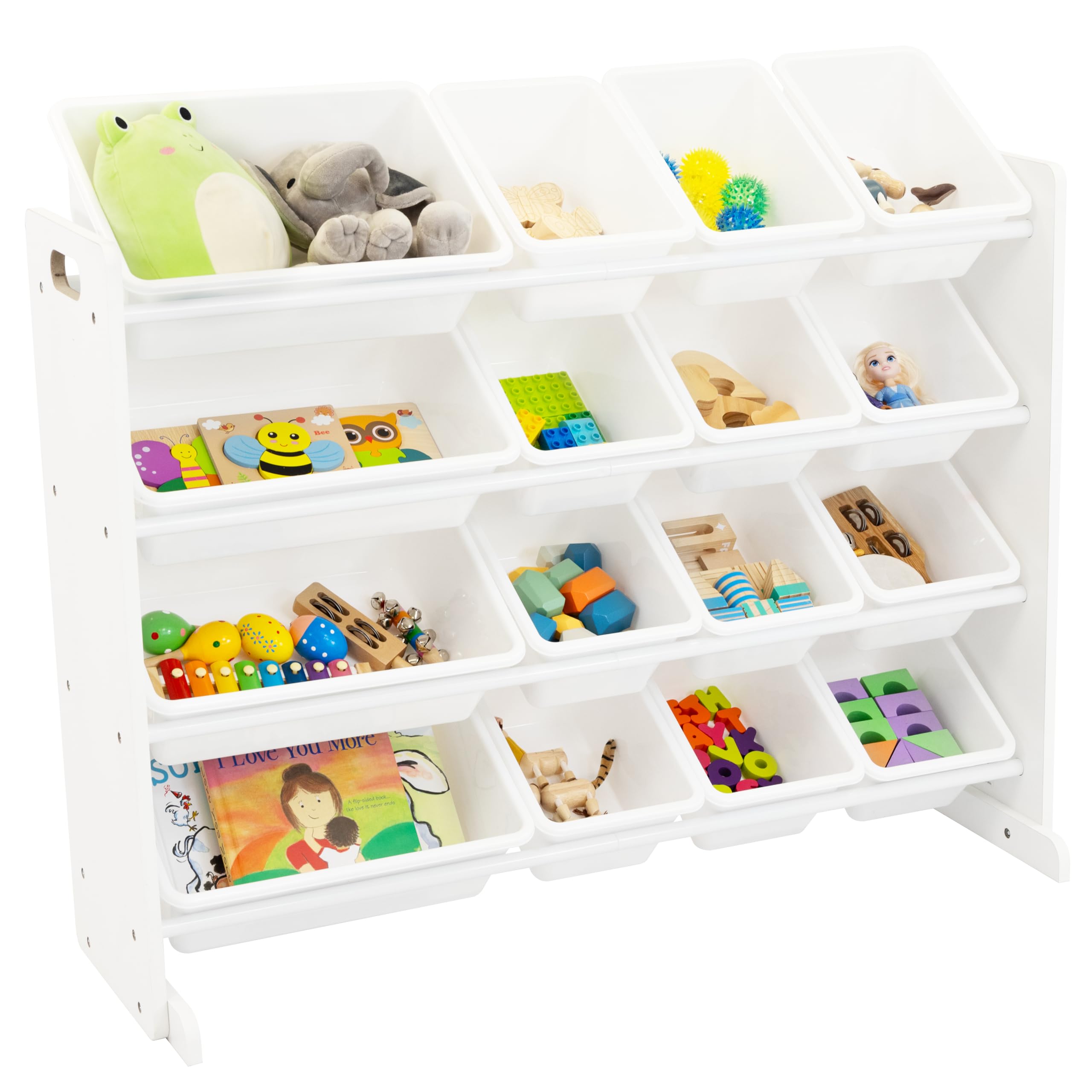 Humble Crew Supersized Toy Storage Organizer with 16 Removable Bins, Grey/White – Large Toy Storage for Toddlers Ideal for Kids' Rooms, Playrooms, and Nurseries - Modern Toy Bins for Kids