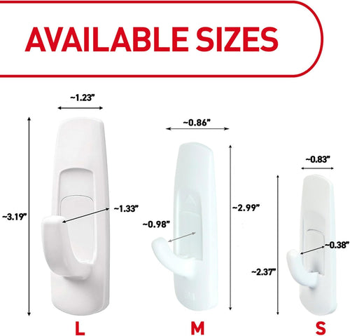 Command Large Utility Hooks, 14 Hooks and 16 Strips, Damage-Free Hanging Wall Hooks with Adhesive Strips, No Tools Adhesive Hooks for Hanging, Organization and Storage (Pack of 2)