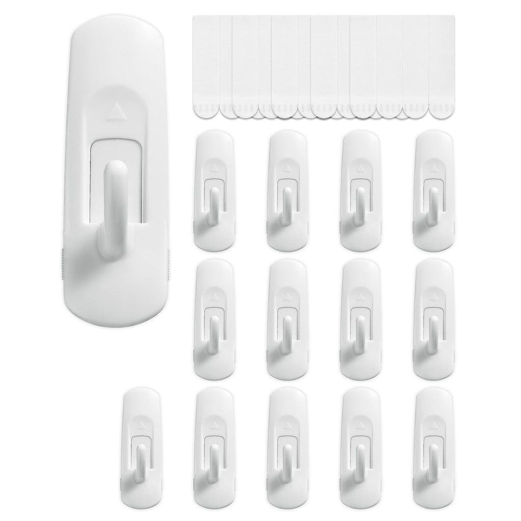 100 Small Hooks+120 Removable Strips, Clear Wire Hanger Hooks, Damage-Free Utility Hooks, Heavy Duty with Adhesive Strips, No Tools Wall Hook for Hanging, Value Pack