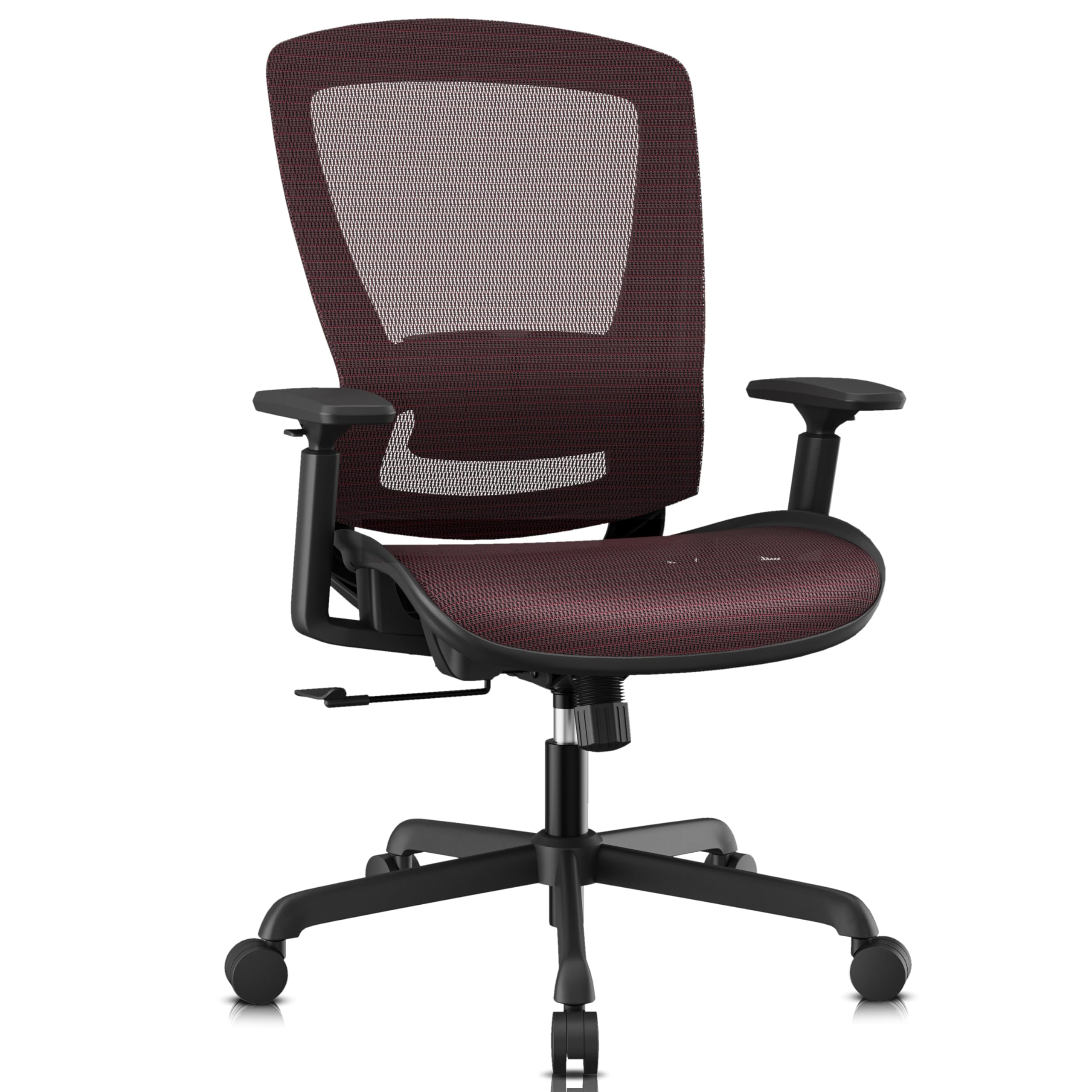 ELABEST Mesh Office Chair,Ergonomic Computer Desk Chair,Sturdy Task Chair- Adjustable Lumbar Support & Armrests,Tilt Function,Comfort Wide Seat,Swivel Home Office Chair (Black)