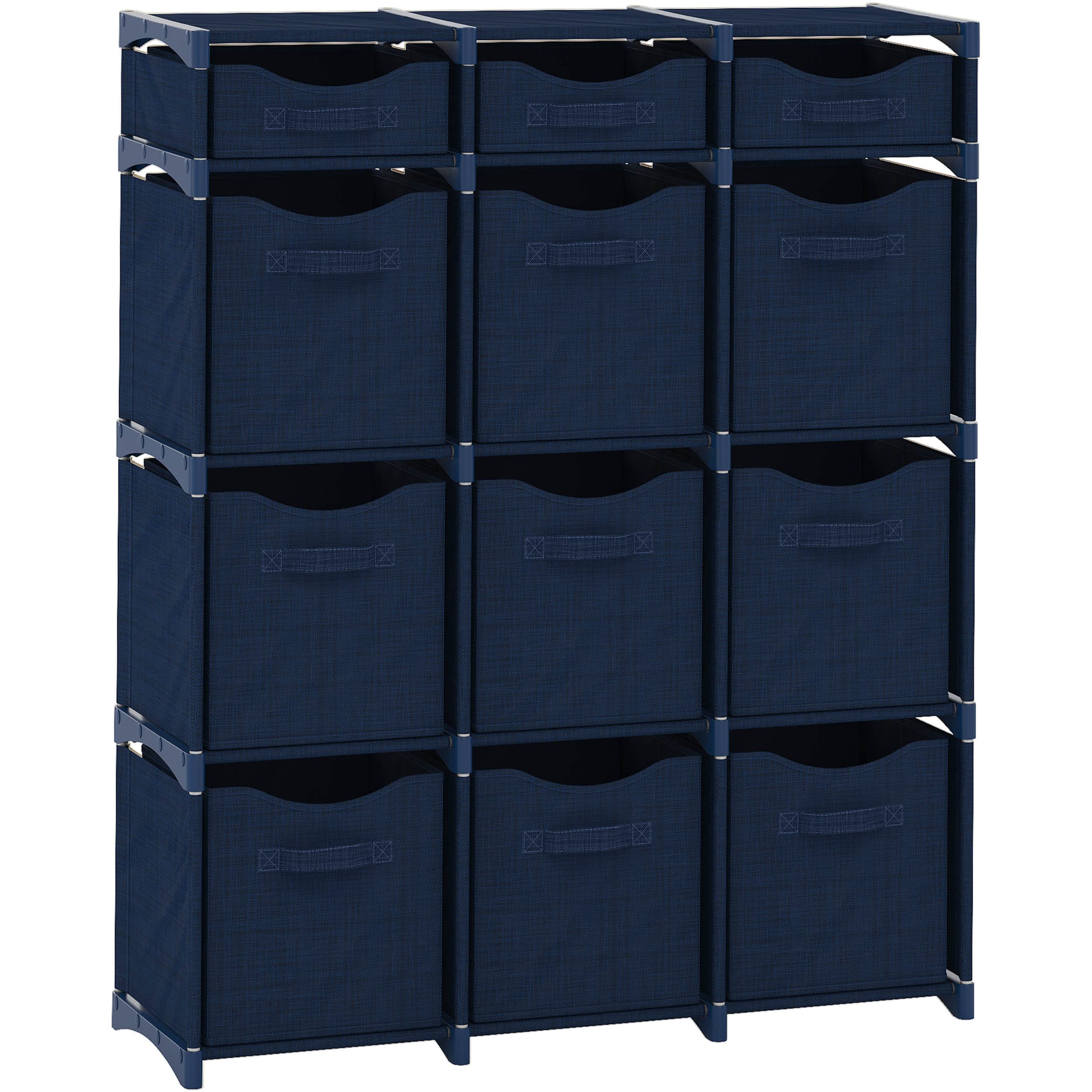 Cube Storage Organizer with Storage Bins Included - The Perfect Closet Organizers and Storage Solution. Includes 9 Storage Cubes, Great For Toy Storage, Closet Storage, Clothes Storage (Grey)
