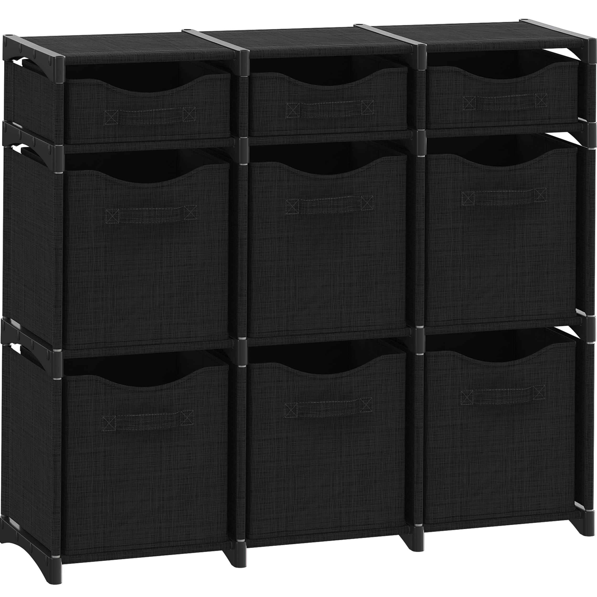 Cube Storage Organizer with Storage Bins Included - The Perfect Closet Organizers and Storage Solution. Includes 9 Storage Cubes, Great For Toy Storage, Closet Storage, Clothes Storage (Grey)