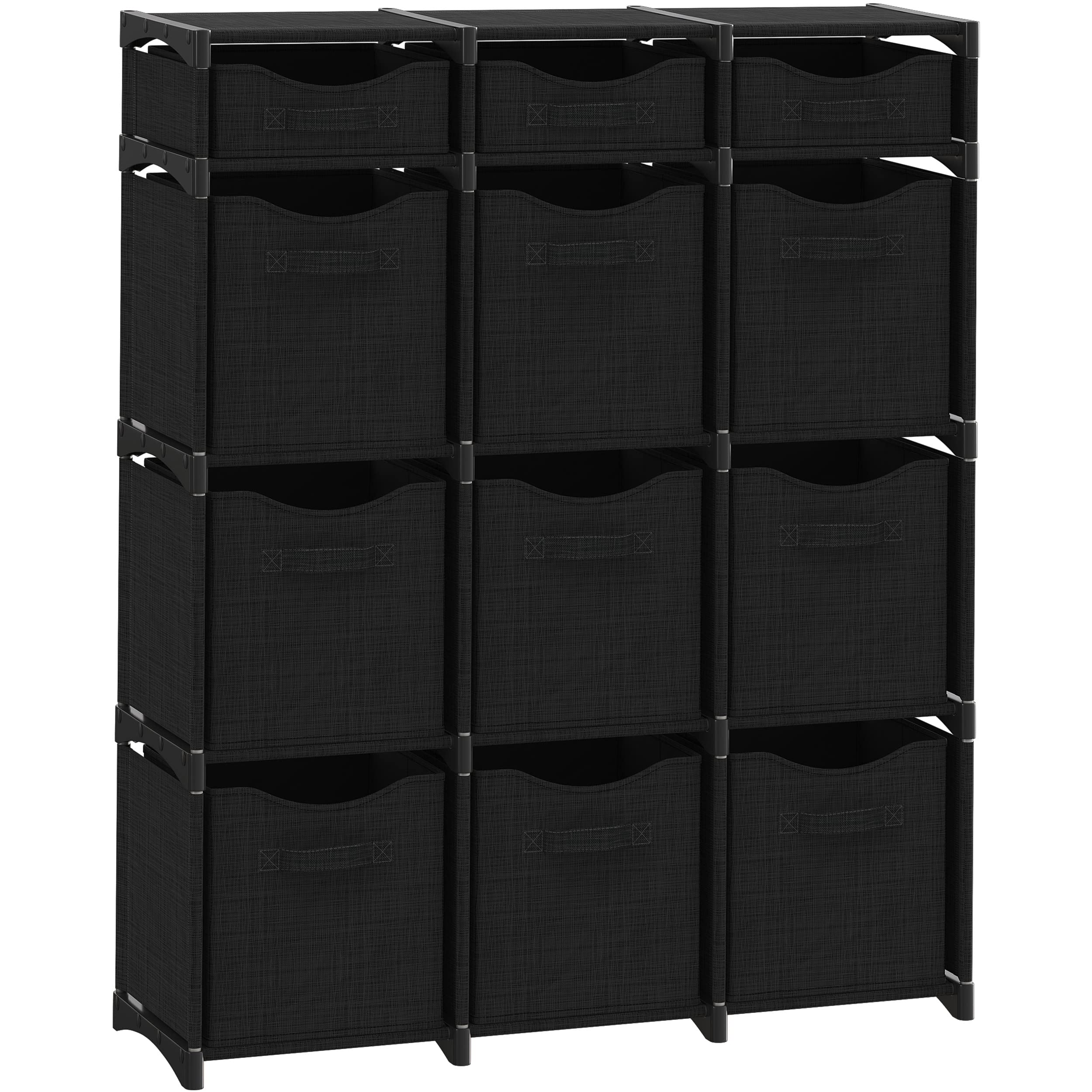 Cube Storage Organizer with Storage Bins Included - The Perfect Closet Organizers and Storage Solution. Includes 9 Storage Cubes, Great For Toy Storage, Closet Storage, Clothes Storage (Grey)