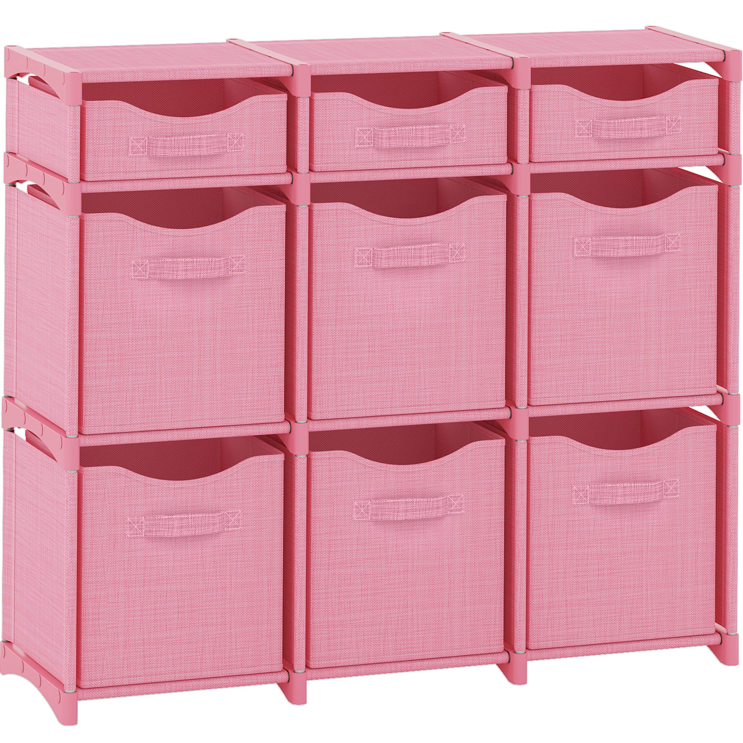Cube Storage Organizer with Storage Bins Included - The Perfect Closet Organizers and Storage Solution. Includes 9 Storage Cubes, Great For Toy Storage, Closet Storage, Clothes Storage (Grey)