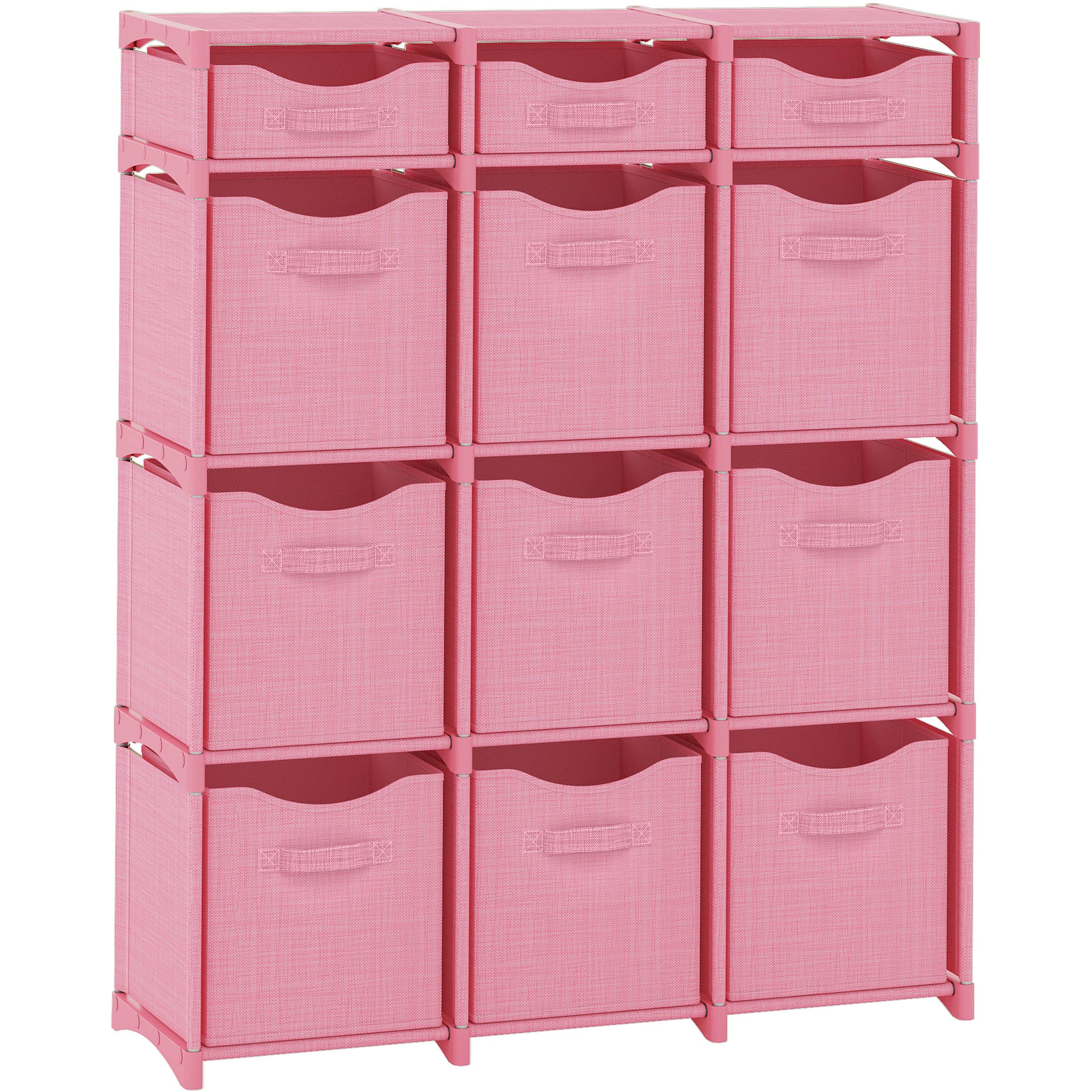 Cube Storage Organizer with Storage Bins Included - The Perfect Closet Organizers and Storage Solution. Includes 9 Storage Cubes, Great For Toy Storage, Closet Storage, Clothes Storage (Grey)