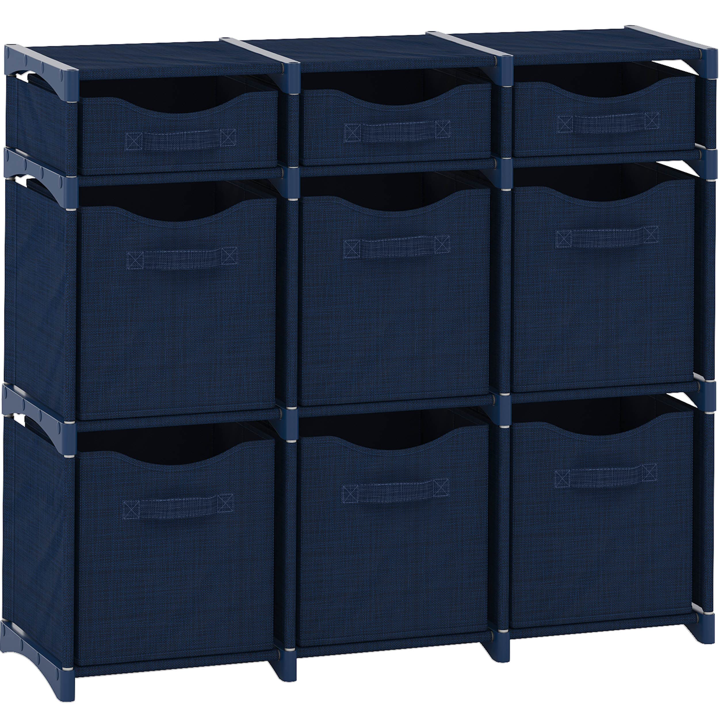 Cube Storage Organizer with Storage Bins Included - The Perfect Closet Organizers and Storage Solution. Includes 9 Storage Cubes, Great For Toy Storage, Closet Storage, Clothes Storage (Grey)