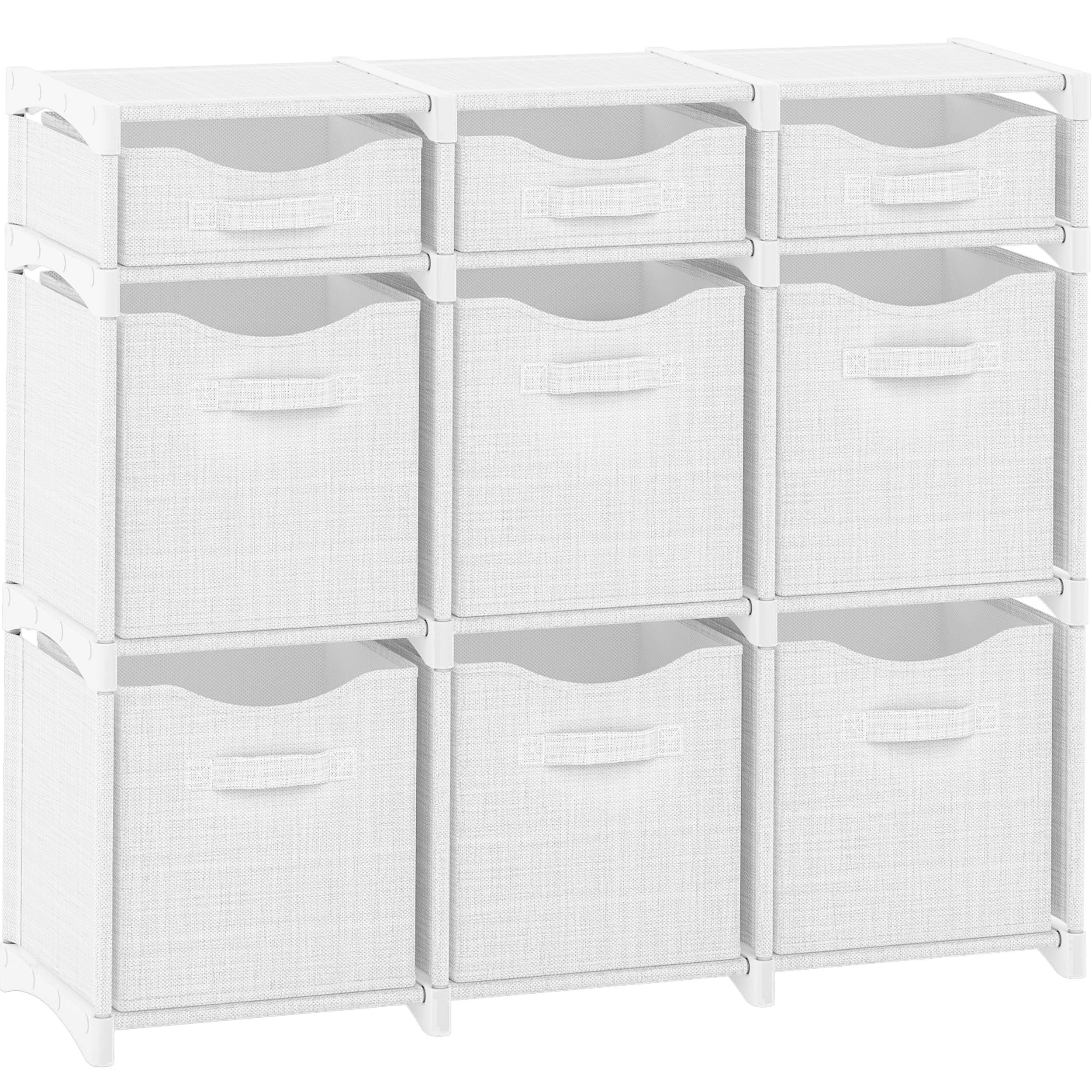 Cube Storage Organizer with Storage Bins Included - The Perfect Closet Organizers and Storage Solution. Includes 9 Storage Cubes, Great For Toy Storage, Closet Storage, Clothes Storage (Grey)