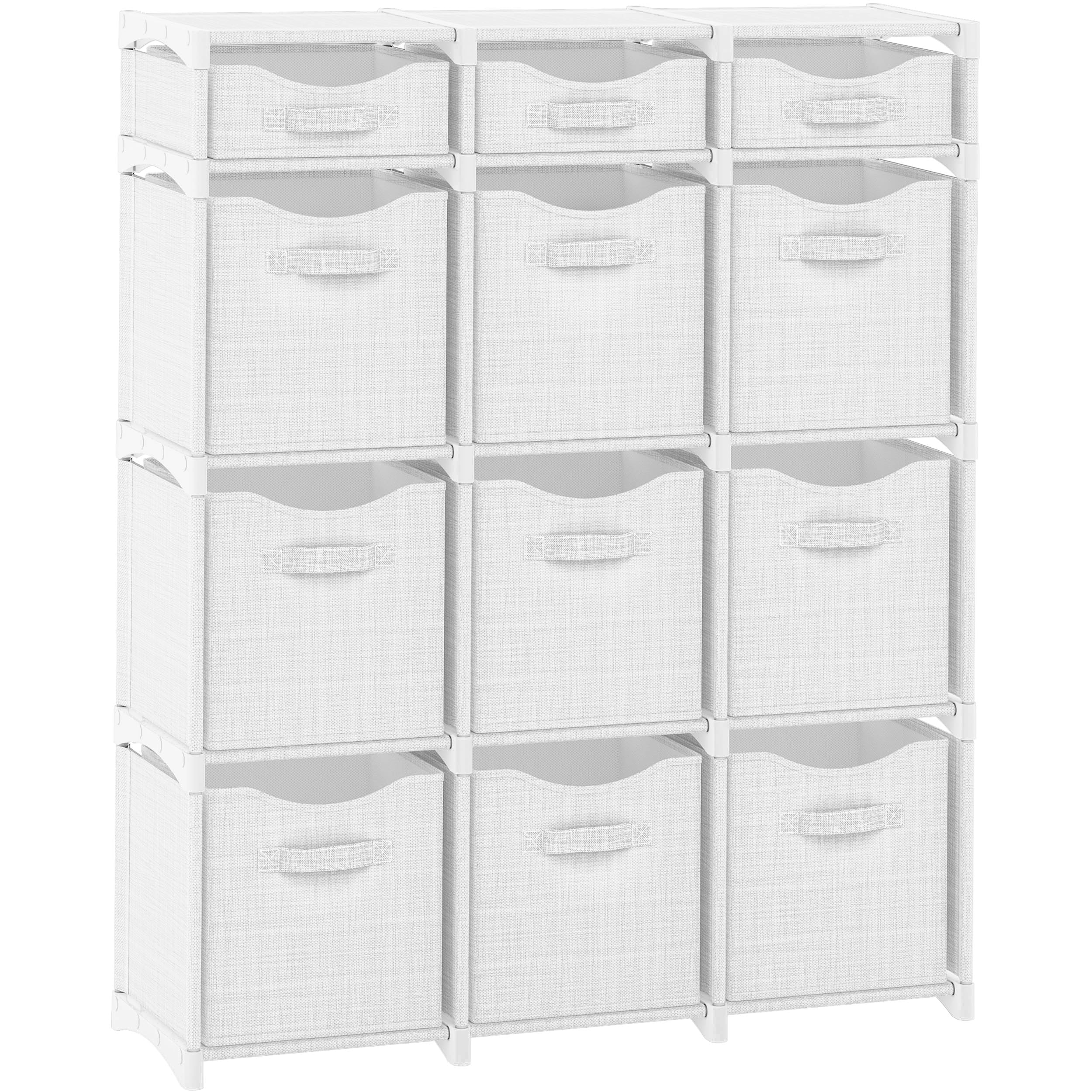 Cube Storage Organizer with Storage Bins Included - The Perfect Closet Organizers and Storage Solution. Includes 9 Storage Cubes, Great For Toy Storage, Closet Storage, Clothes Storage (Grey)